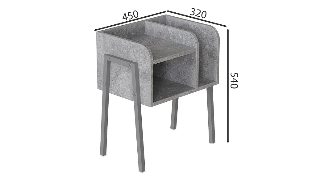 Тумба модульна Ferrum-decor Амелі 540x450x320 сірий ДСП Бетон 16 мм (FRD-103023) - фото 3