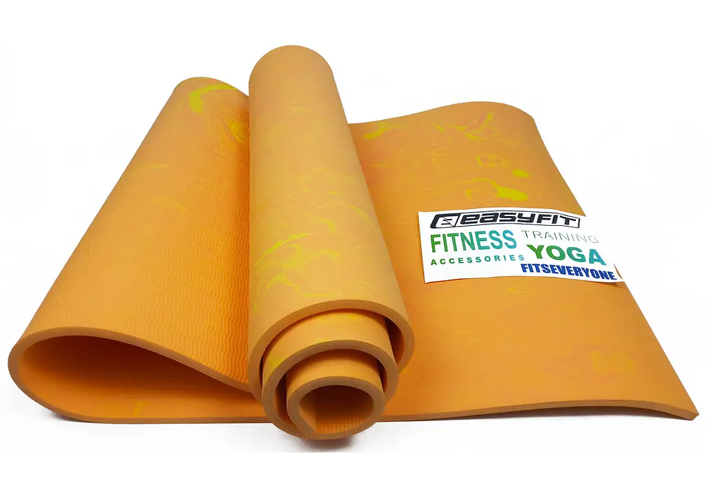 Коврик для йоги та фітнесу EasyFit PER Premium Mat 8 мм + Чехол оранжевий (EF-1930s-1-O) - фото 3