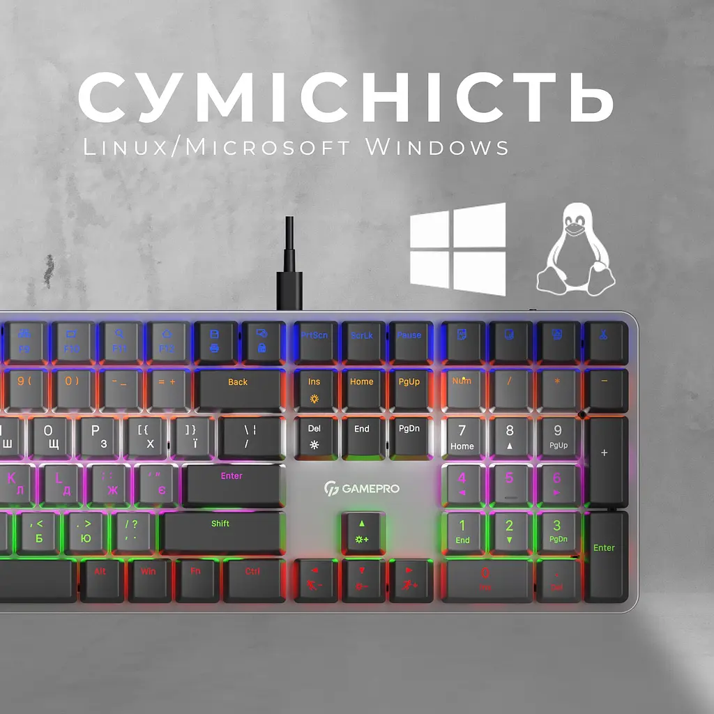 Клавиатура GamePro Red Swich Low Profile USB Dark Gray проводная (MK145R) - фото 5