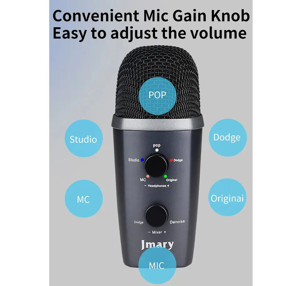 Професійний студійний конденсаторний мікрофон Jmary MCPW10 USB Black - фото 5