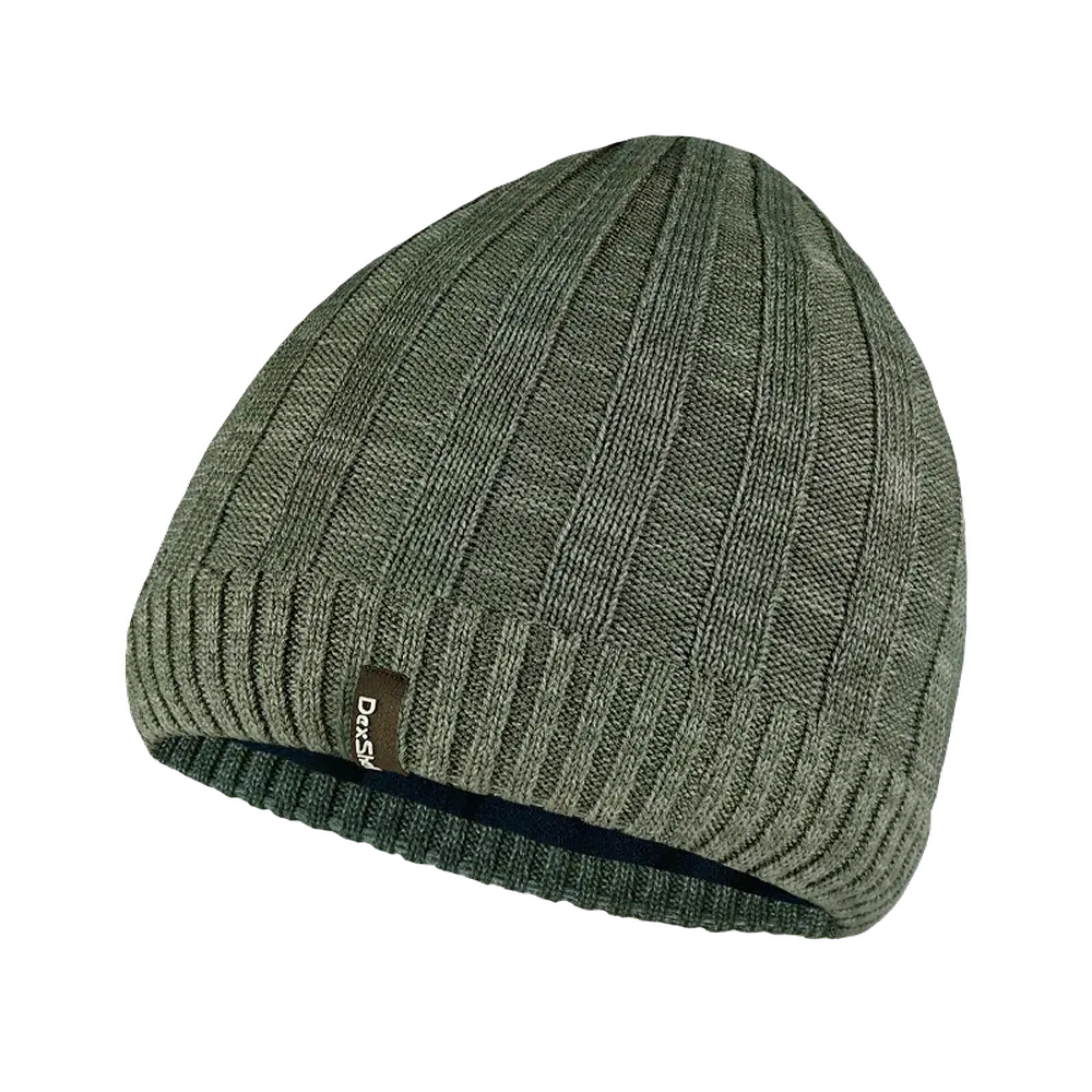 Водонепроникна шапка DexShell Heathered Rib Knit Beanie Onesize 56-58 см хакі (DH32405SSN)