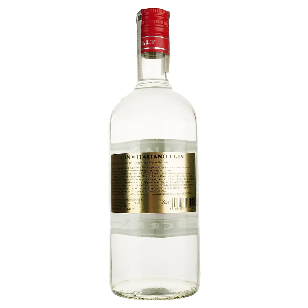 Джин Negroni Antica Distilleria Italiano Gin 40.3% 1 л - фото 2