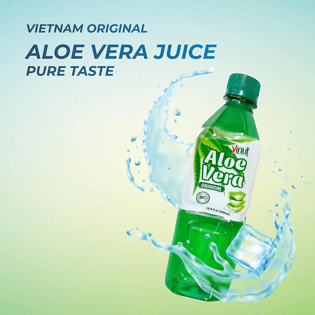 Освіжаючий напій Vinut Pure Aloe Vera Juice Original Flavor with Pulp 500 мл - фото 3