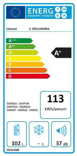 Холодильна камера Zanussi ZRG11600WA 85 см 102 л А+ 38 дБ Біла (ZRG11600WA) - фото 3