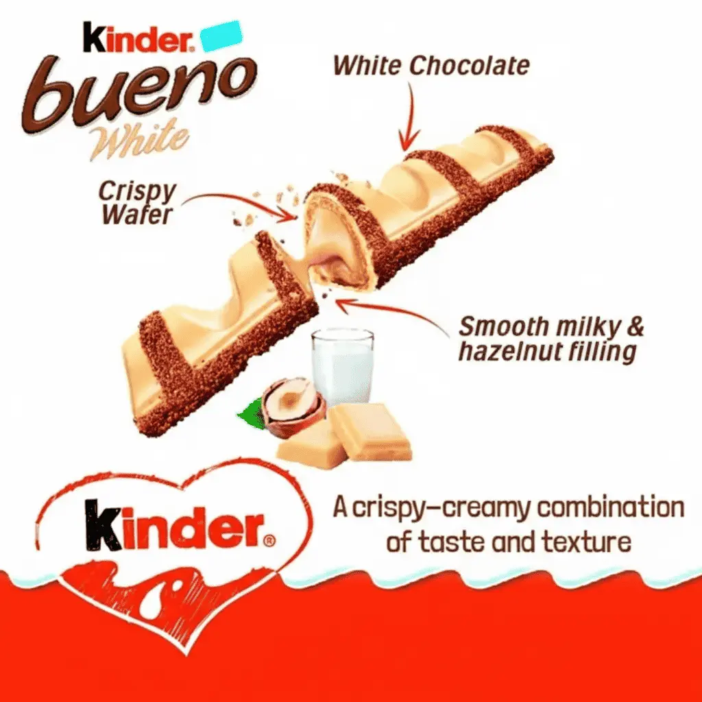 Шоколадні батончики Kinder Bueno White 5 шт, 107.5 г - фото 5
