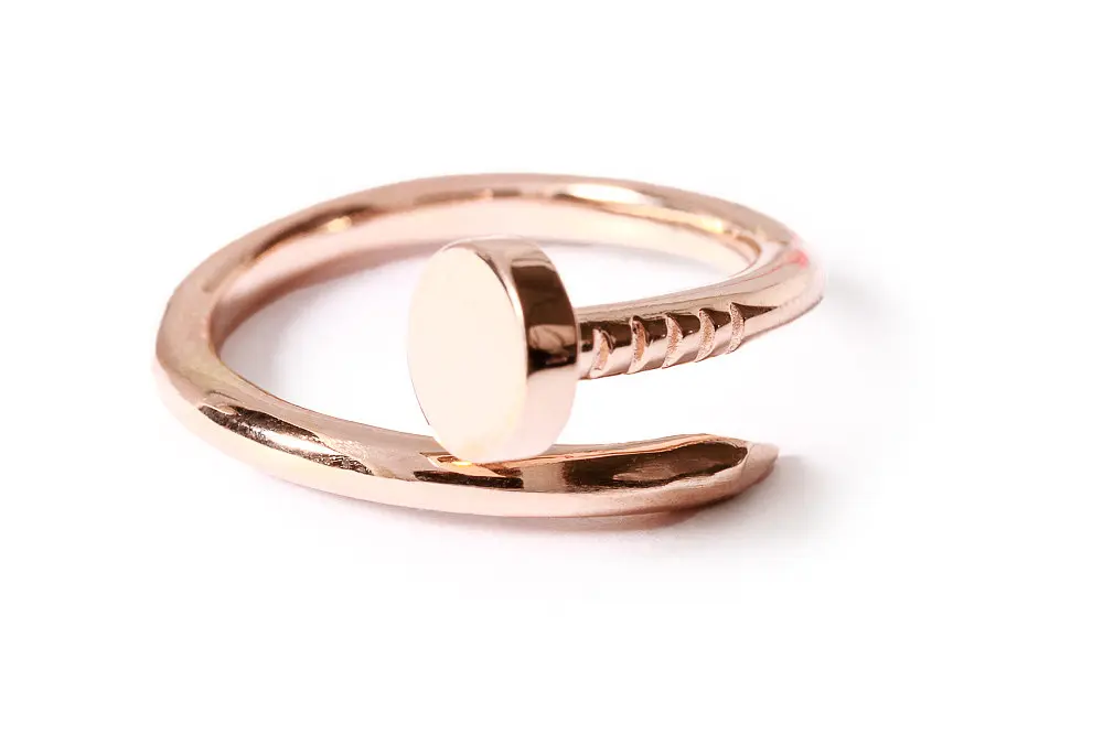Каблучка з червоного золота цвях 20.5 К-0337