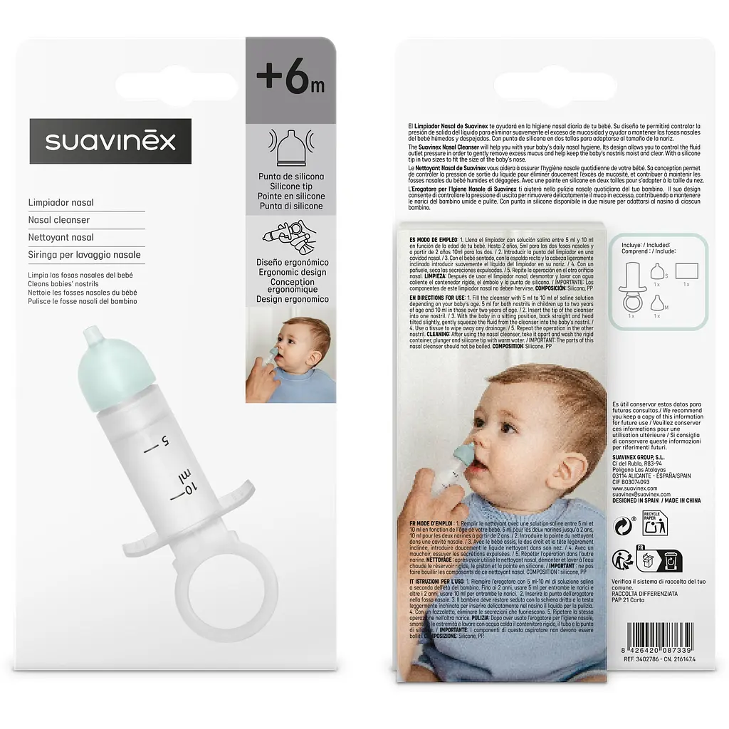 Аспіратор назальний Suavinex для очищення носика +6 місяців (402786) - фото 5