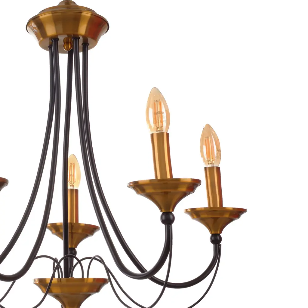 Люстра подвесная Brille свеча Е27 60W BK+DAB (BKL-727S/5) - фото 6