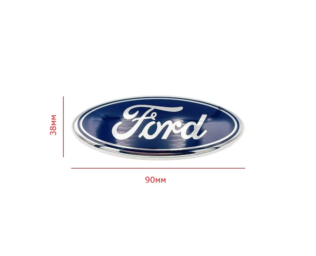 Емблема Ford Синій + Хром 90х38 мм (на скотчі) - фото 2