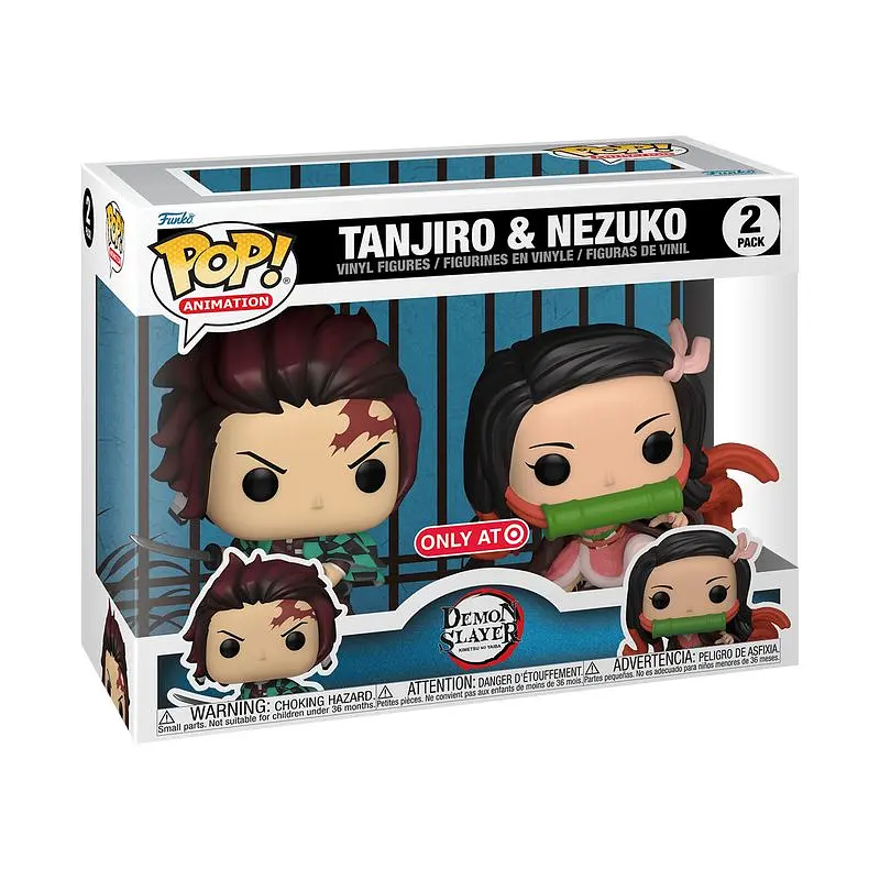Фігурка Funko Pop Клинок, що розсікає демонів Танджиро і Незуко Demon Slayer 2 Pack 10 см Exclusive DS TN E 2P - фото 3