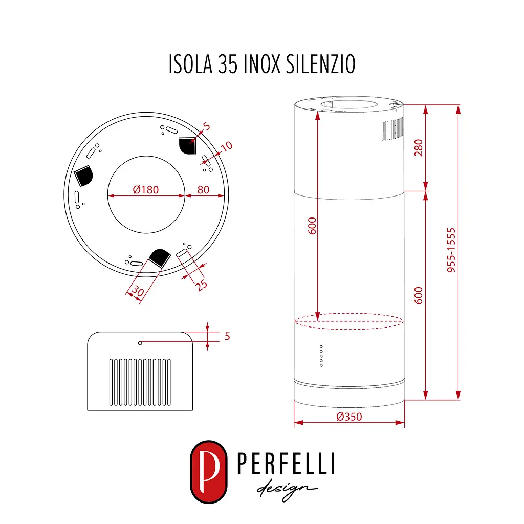 Витяжка острівна PERFELLI DESIGN ISOLA 35 INOX SILENZIO - фото 15