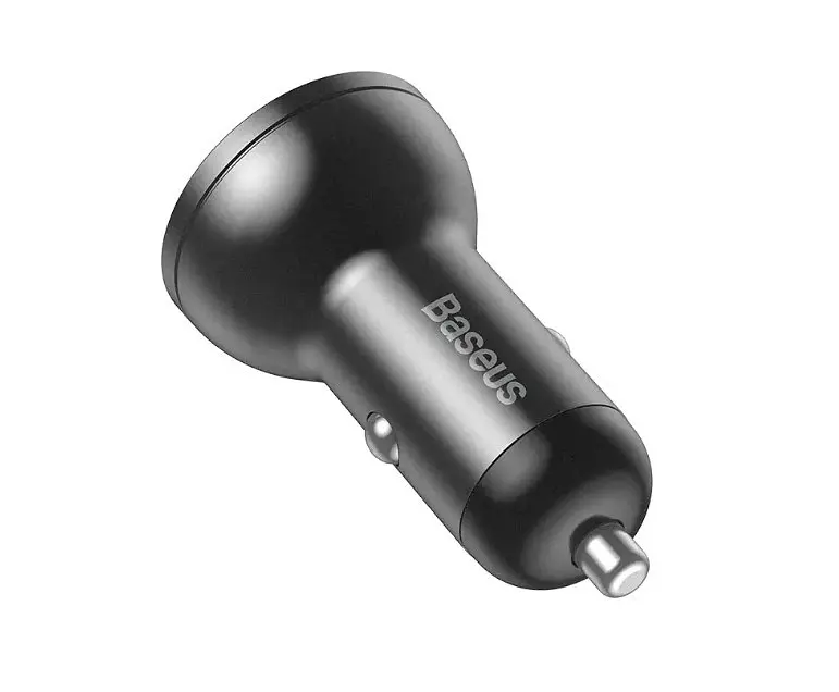 Автомобільний зарядний пристрій BASEUS TZCCBX-0G 2USB кабель Lightning/Micro/Type-C 24W 4.8A + вольтметр - фото 6