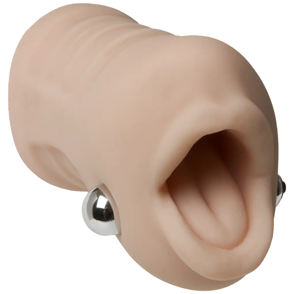 Doc Johnson Sasha Grey - Ultraskyn Vibrating Deep Throat Sucker - вібромастурбатор ротик, 14х7 см