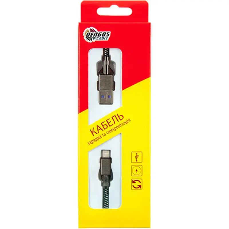 Дата кабель USB 3.0 AM to Lightning 1.0m 4A black Dengos (NTK-L-KPR-USB3-BLACK) - фото 2