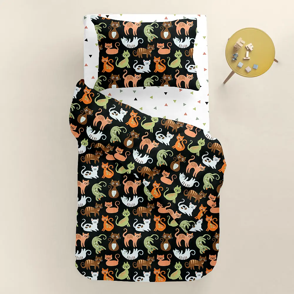 Дитяча постільна білизна в ліжечко CATS CS7, чорний (CatsColorBlack_DeltaColorV2110x160_140) - фото 2