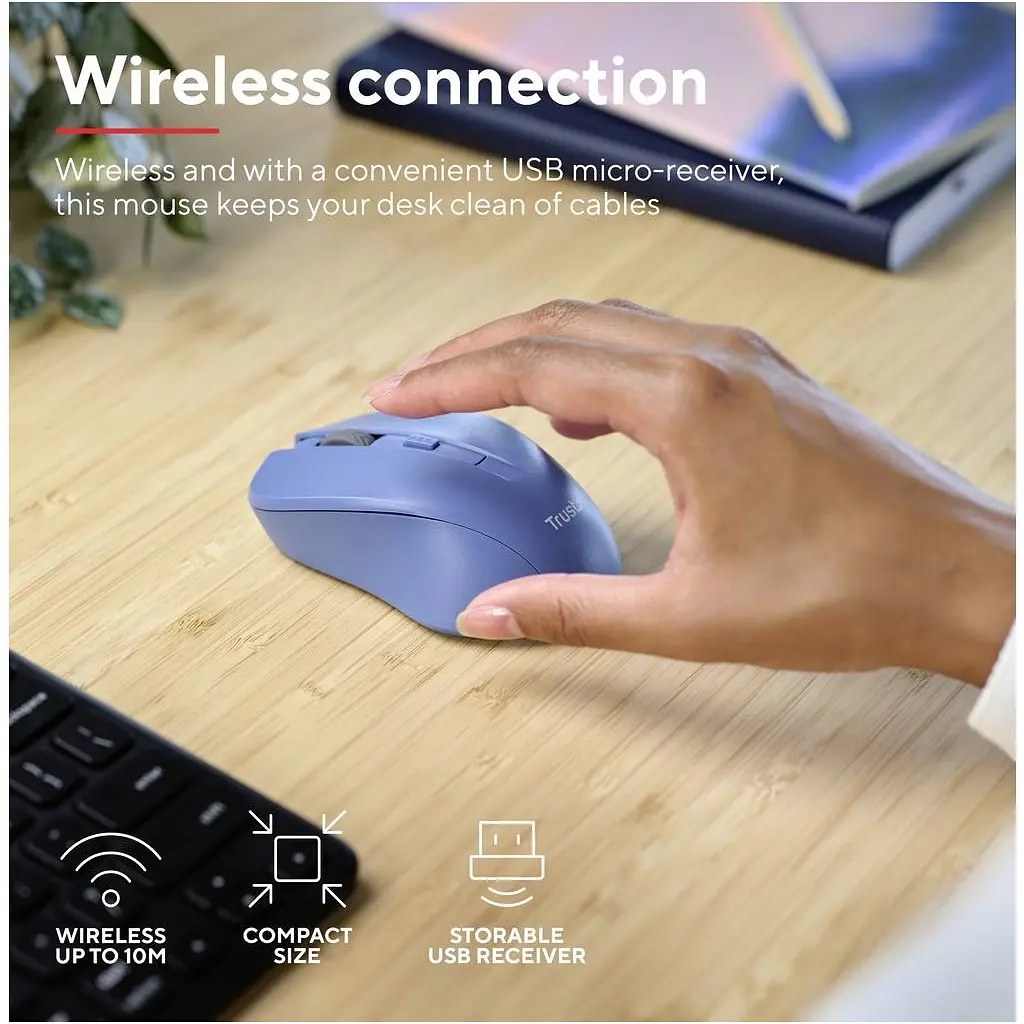 Мышка Trust Mydo Silent Wireless Blue (25041) - фото 5