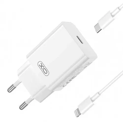 Сітчасте зарядне пристрій XO L126 USB-C PD20W Fast Charging Charger Білий - фото 3