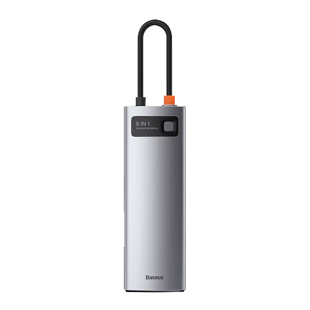 Мультипортовий адаптер USB Хаб Baseus Baseus Metal Gleam Series 8-in-1 Multifunctional Type-C HUB Docking Station CAHUB-CV0G Grey - фото 2