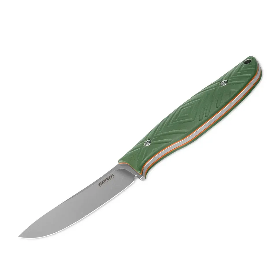 Ніж з чохлом туристичний SRM Fossa 605T-GP, (8.8 см) 14C28N / G10 зелений - фото 3