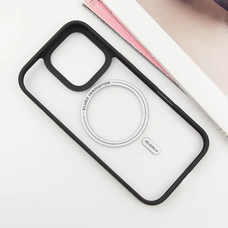 TPU+PC чохол Blueo Skin Friendly Frosted with MagSafe для Apple iPhone 16 Pro (6.3) Чорний / Black - фото 3