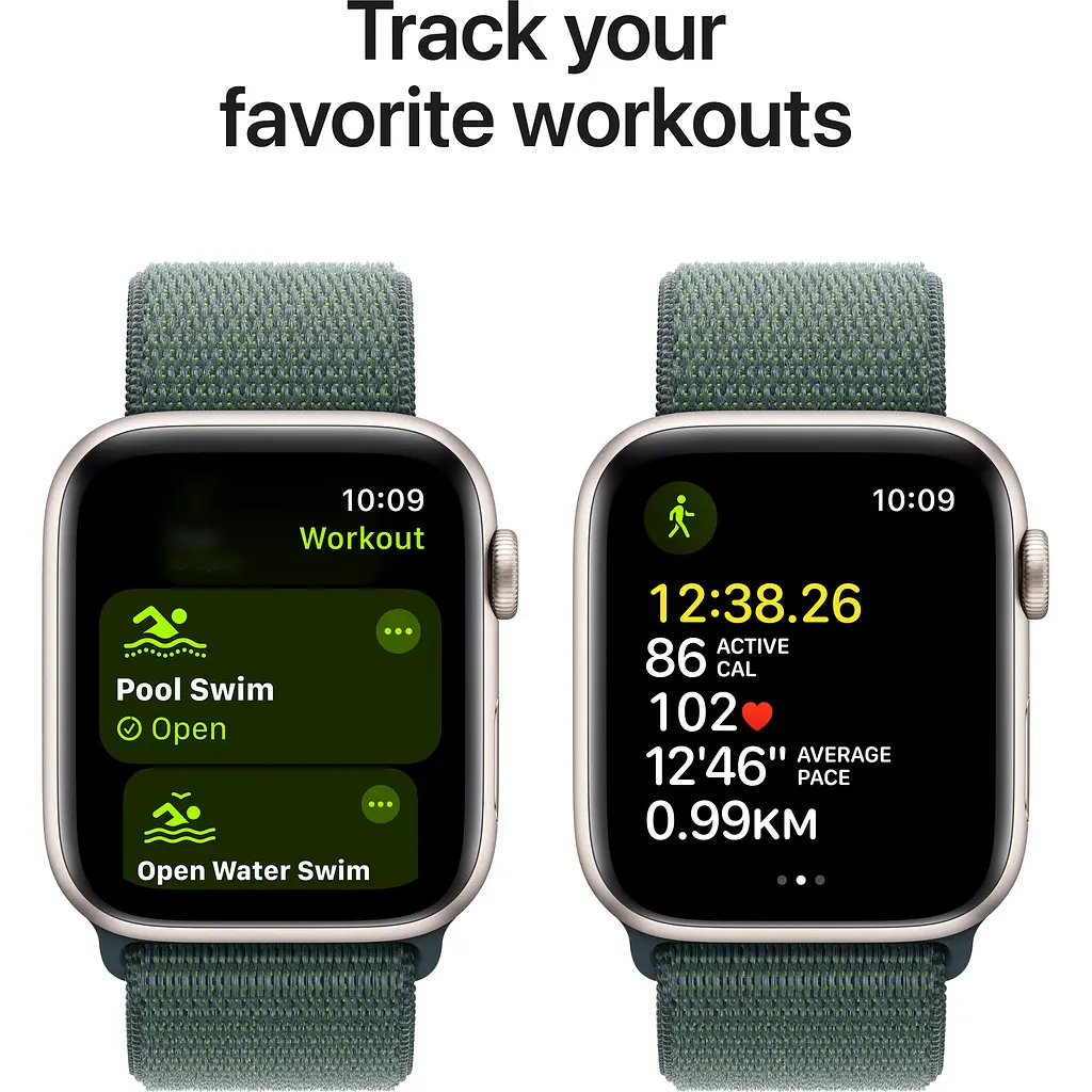 Смарт-часы Apple Watch SE 2 GPS 40mm Starlight Aluminium Case with Lake Green Sport Loop 2024 [MXEH3] [123339] - фото 5