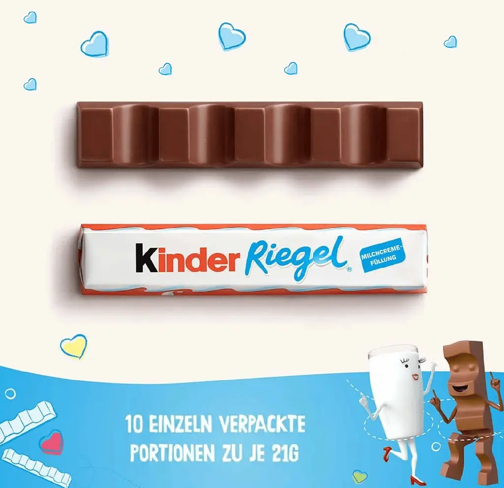 Шоколадні батончики Kinder Riegel 10 шт х 21 г - фото 2