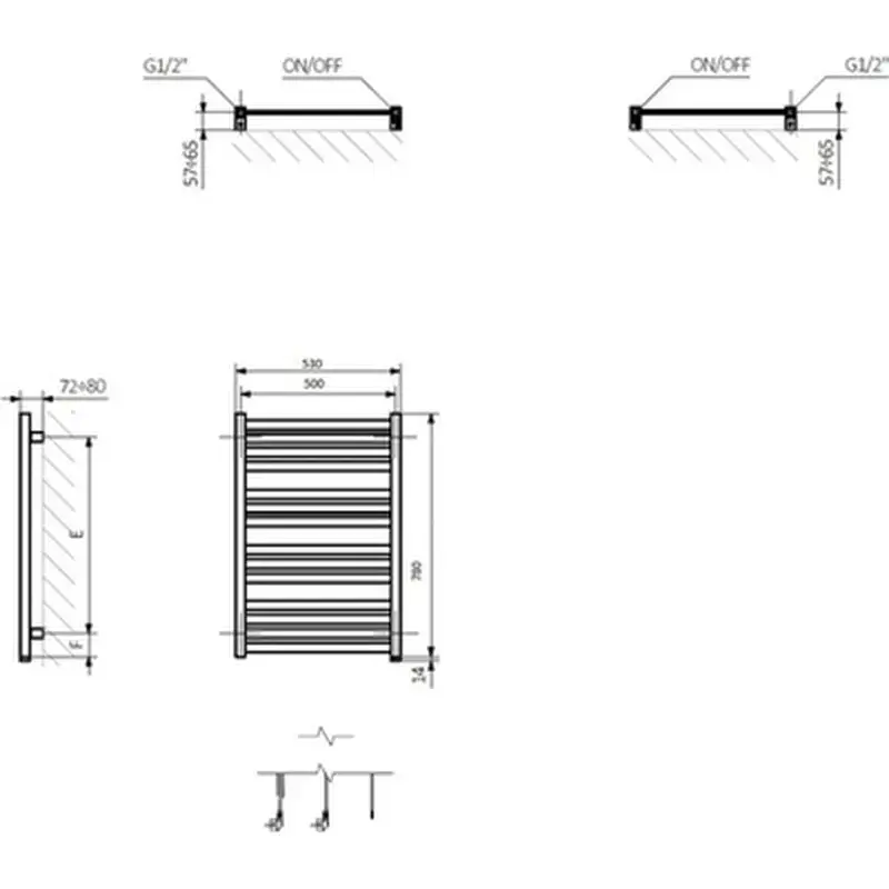 Сушарка для рушників Terma Marlin One 780x530 (WWMRN078053KS95E1P) - фото 3