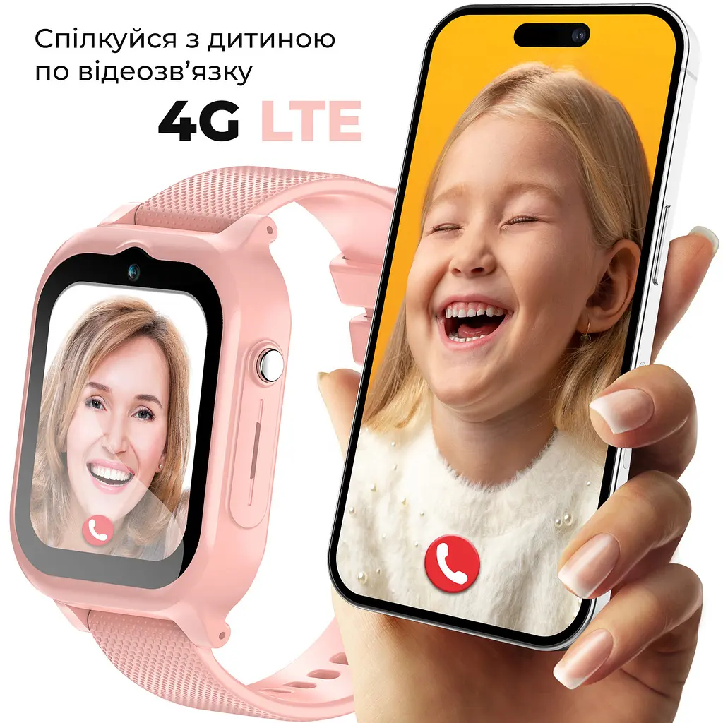 Дитячий смарт-годинник JETIX G99 зі змінним корпусом, GPS, 4G Відеодзвінком і вологозахистом (Pink) - фото 4