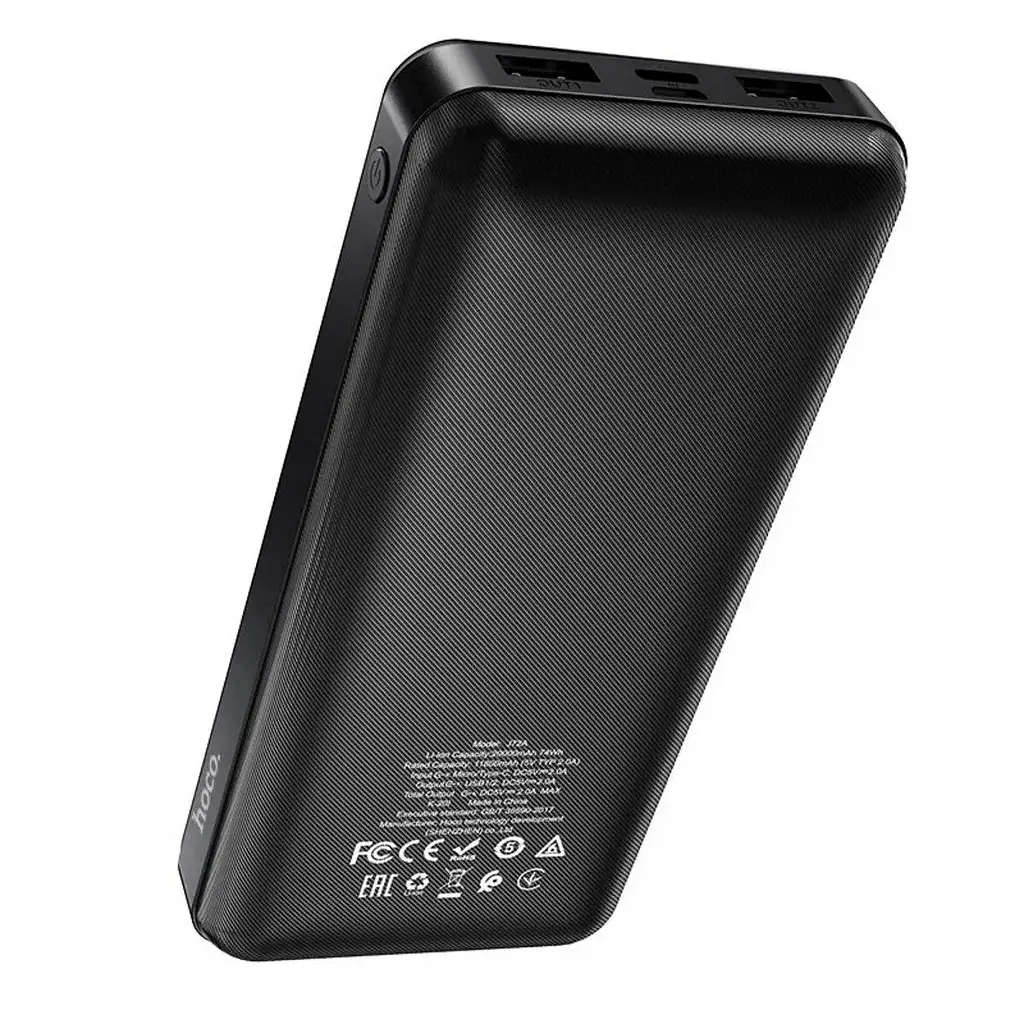 Универсальная зарядная батарея Hoco J72A 20000mAh Easy travel (Черный) - фото 5