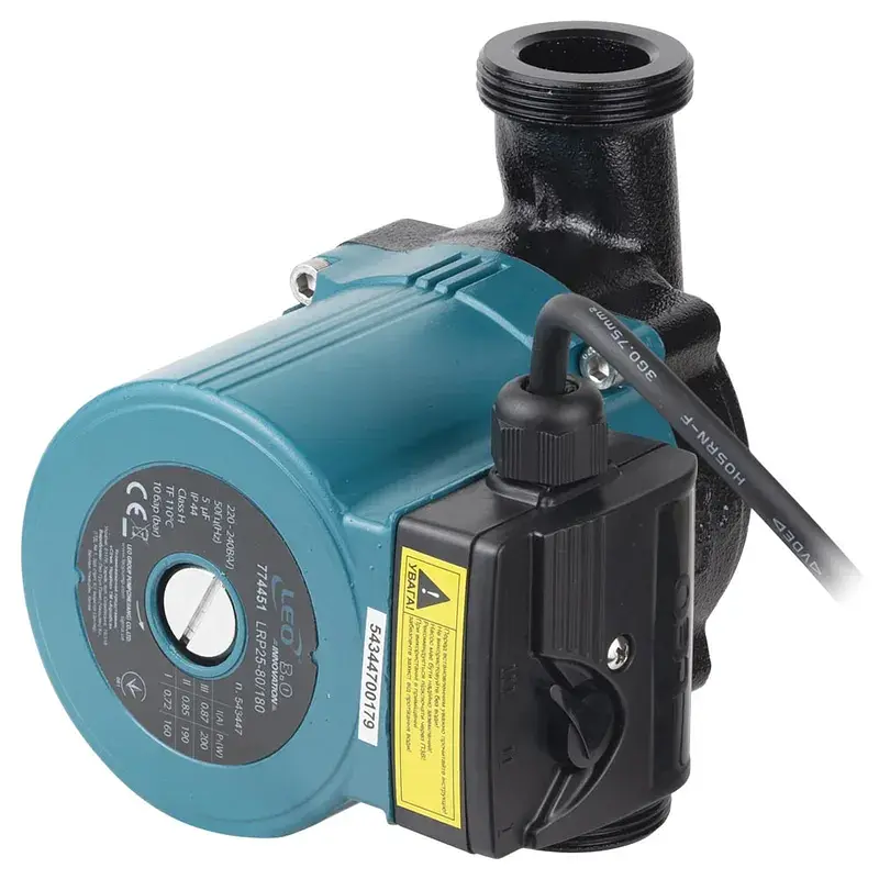 Насос циркуляційний 200Вт Hmax 8м Qmax 120л/хв Ø1½" 180мм+гайки Ø1" LEO 3.0 LRP25-80/180 (774451) - фото 2