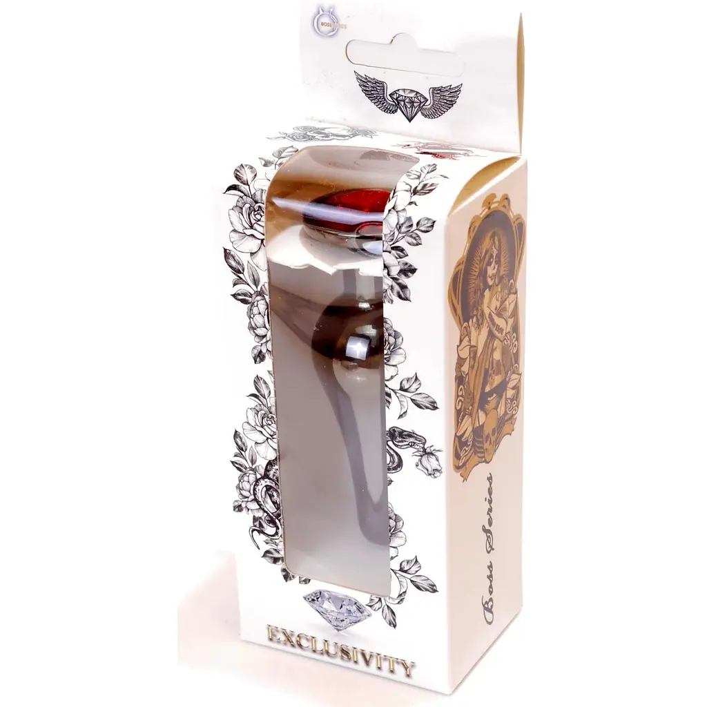 Анальна пробка Boss Of Toys Boss Series - Jewellery Dark Silver Butt Plug Red, BS6400055, Срібний / Червоний - фото 8