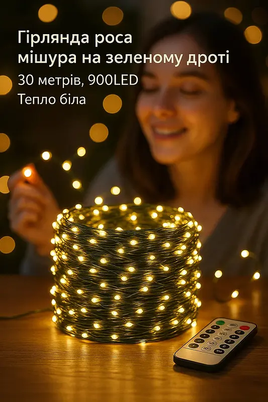 Гірлянда XPRO Кінський хвіст 400 LED 2 м, мідний провід (47717-704_259) - фото 2