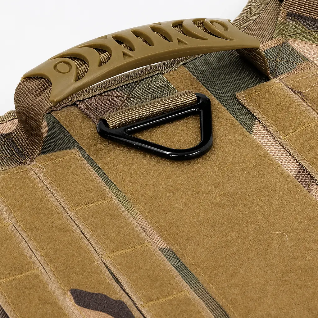 Шлейка для собак Tactical K9, металева пряжка фастекс і система MOLLE Камуфляж, L - фото 3