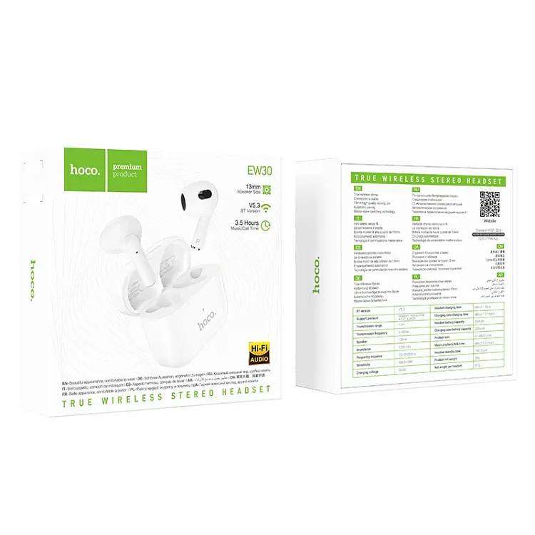 Наушники Hoco EW30 Intelligent true wireless BT headset White - фото 6