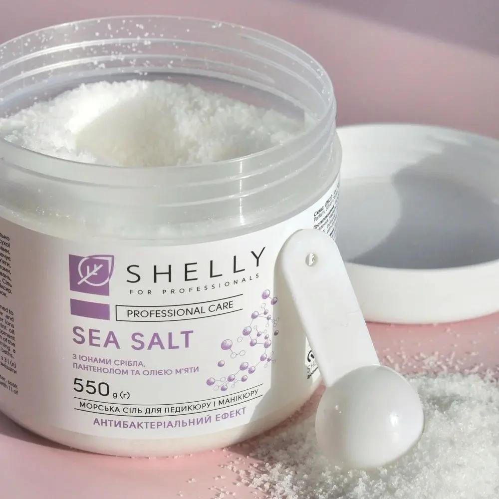 Сіль для ванн Shelly Professional Care Sea Salt Антибактеріальна для педикюру та манікюру 550 г - фото 4