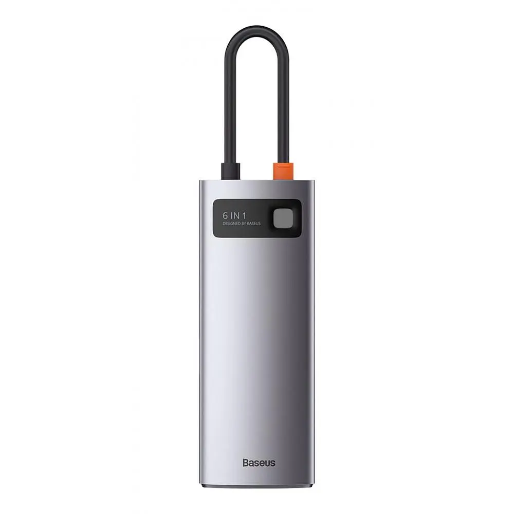 USB-Хаб Baseus USB-C Metal Gleam Series 6in1 Gray (CAHUB-CW0G) - фото 2