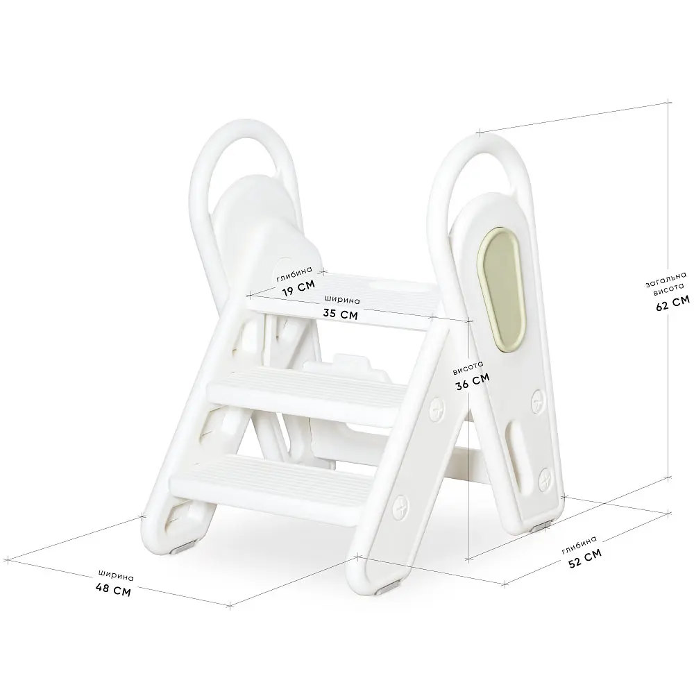 Дитяча сходинка Mealux Riso White / Green (арт.KD-F011 White/Green) - фото 2