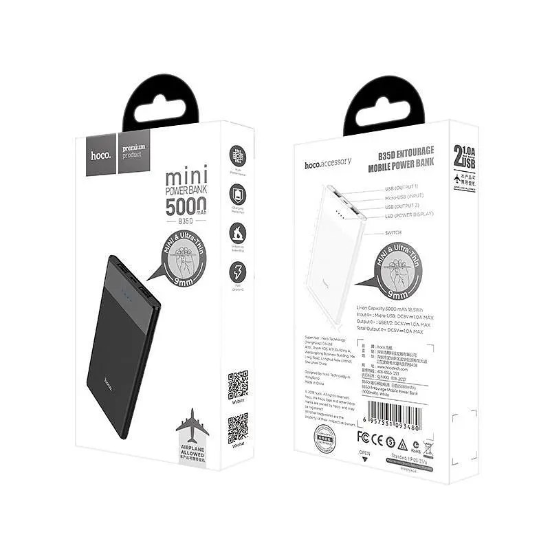 Дополнительная батарея Hoco B35D Entourage (5000mAh) Black - фото 4