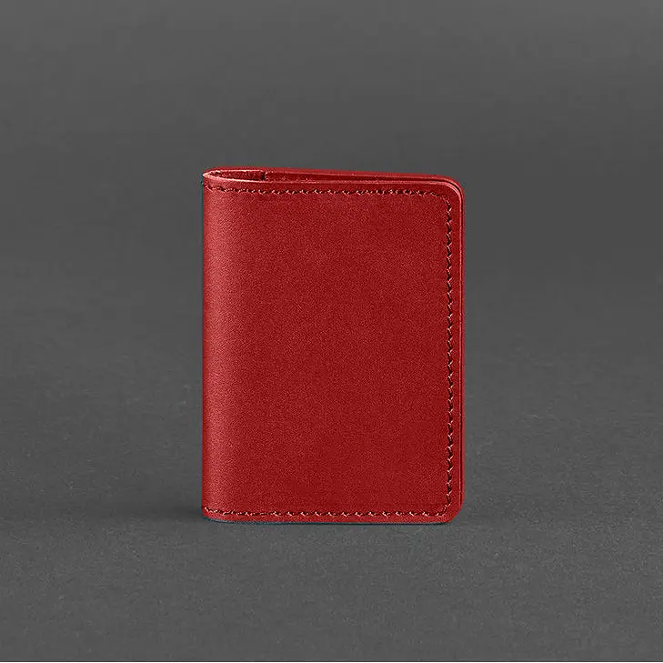 Женский кожаный кард-кейс (визитница) 6.0 красный - фото 4