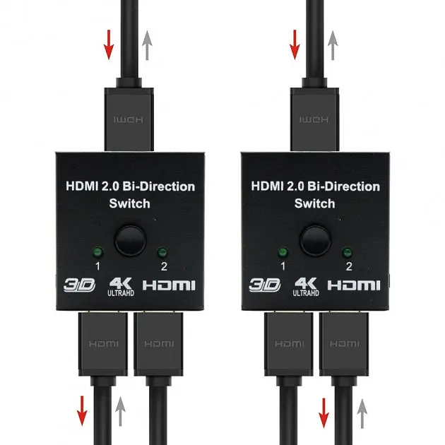 HDMI-сплітер-світч двоспрямований HDMI Switch 2x1 or Splitter 1x2 VEGGIEG H202 - фото 3