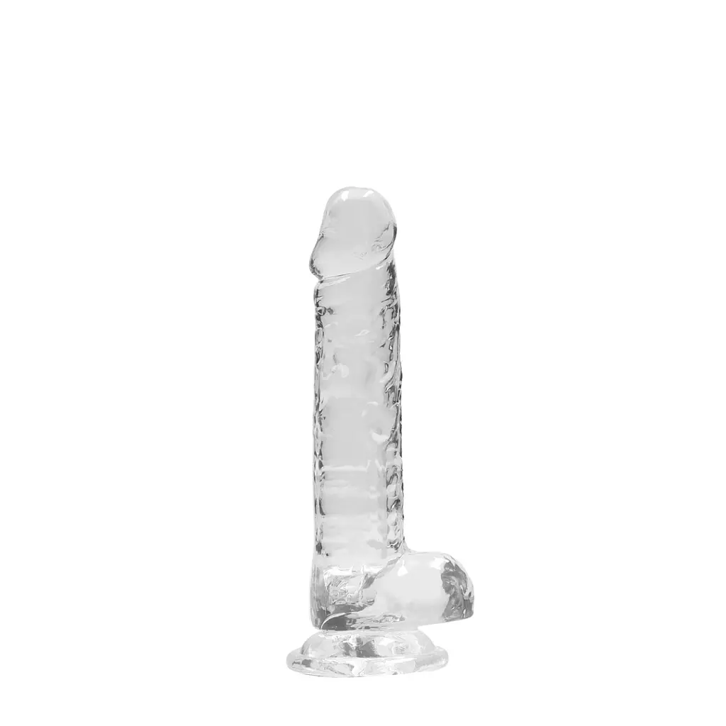 Фалоімітатор RealRock Realistic With Balls 7", 19 см (прозорий)