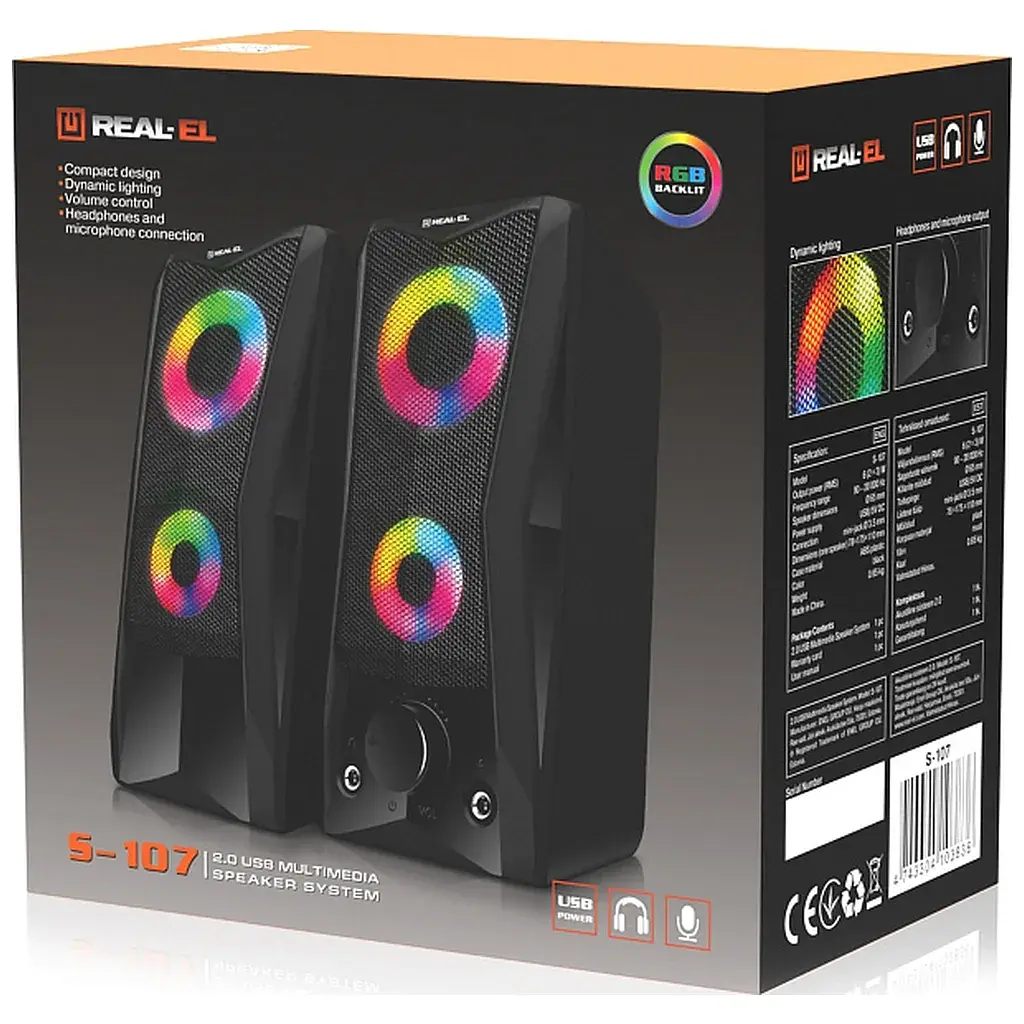 Акустична система REAL-EL S-107 USB Black (EL121100017) - фото 9