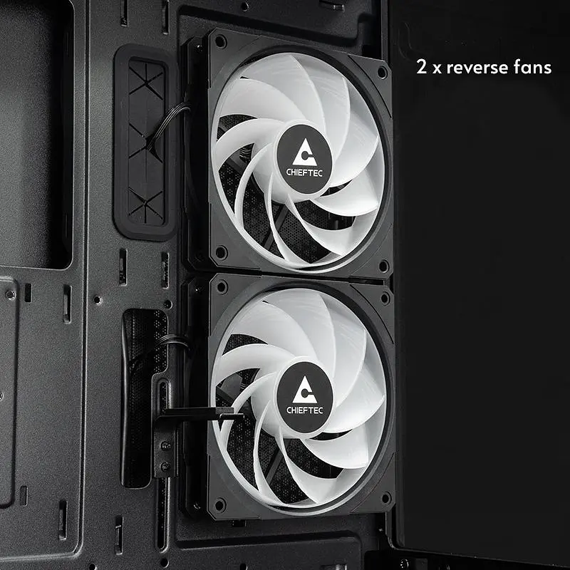 Корпус Chieftec VISTA GT-01B-OP 3x120 мм A-RGB, ATX, без БЖ, Black (GT-01B-OP) - фото 2