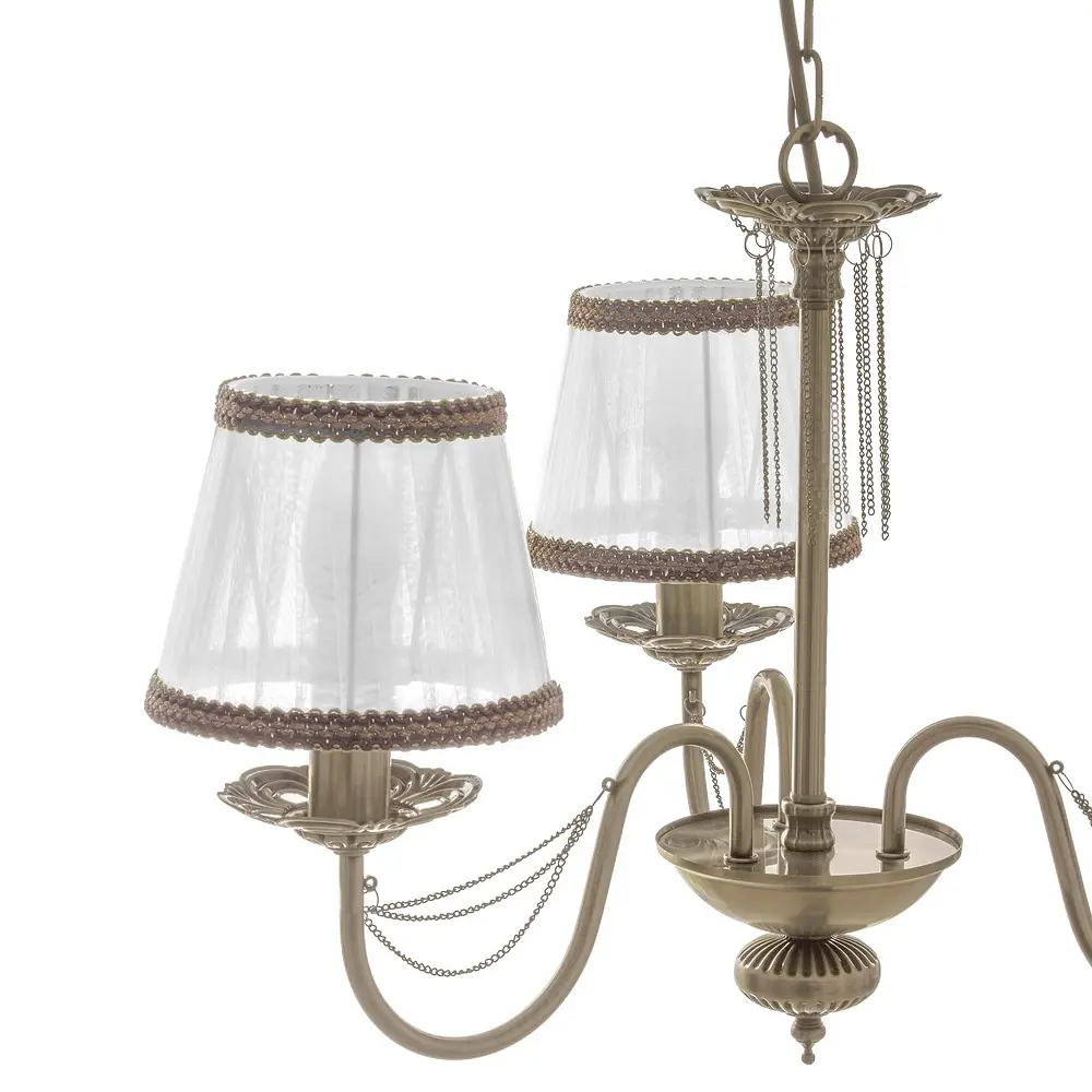 Люстра подвесная Brille с абажуром классическая E14 40W BZ (BKL-662S/3) - фото 6