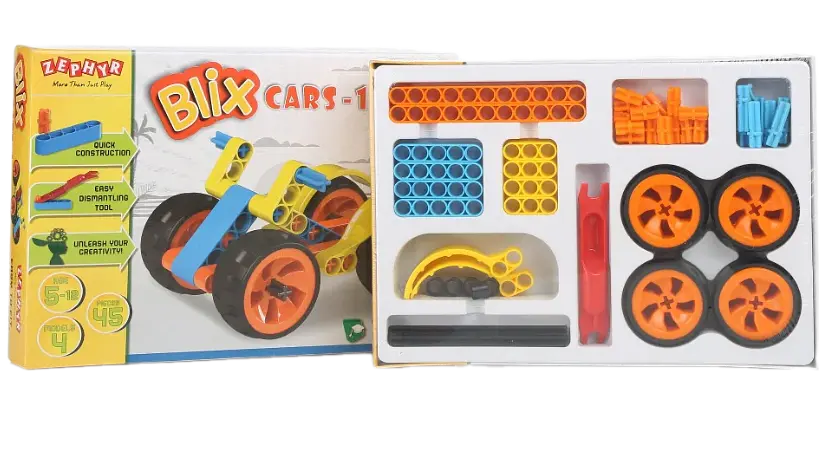 Конструктор Zephyr Blix Cars-1 поліпропіленовий розвивальний 45 елементів 4 моделі - фото 2