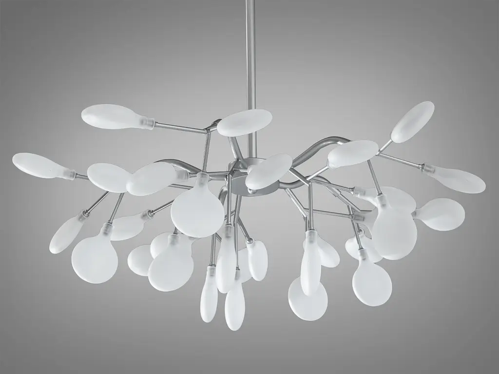 Привлекательная новинка, люстра в гостиную "Светлячок", 30 ламп, хром сатин - фото 2