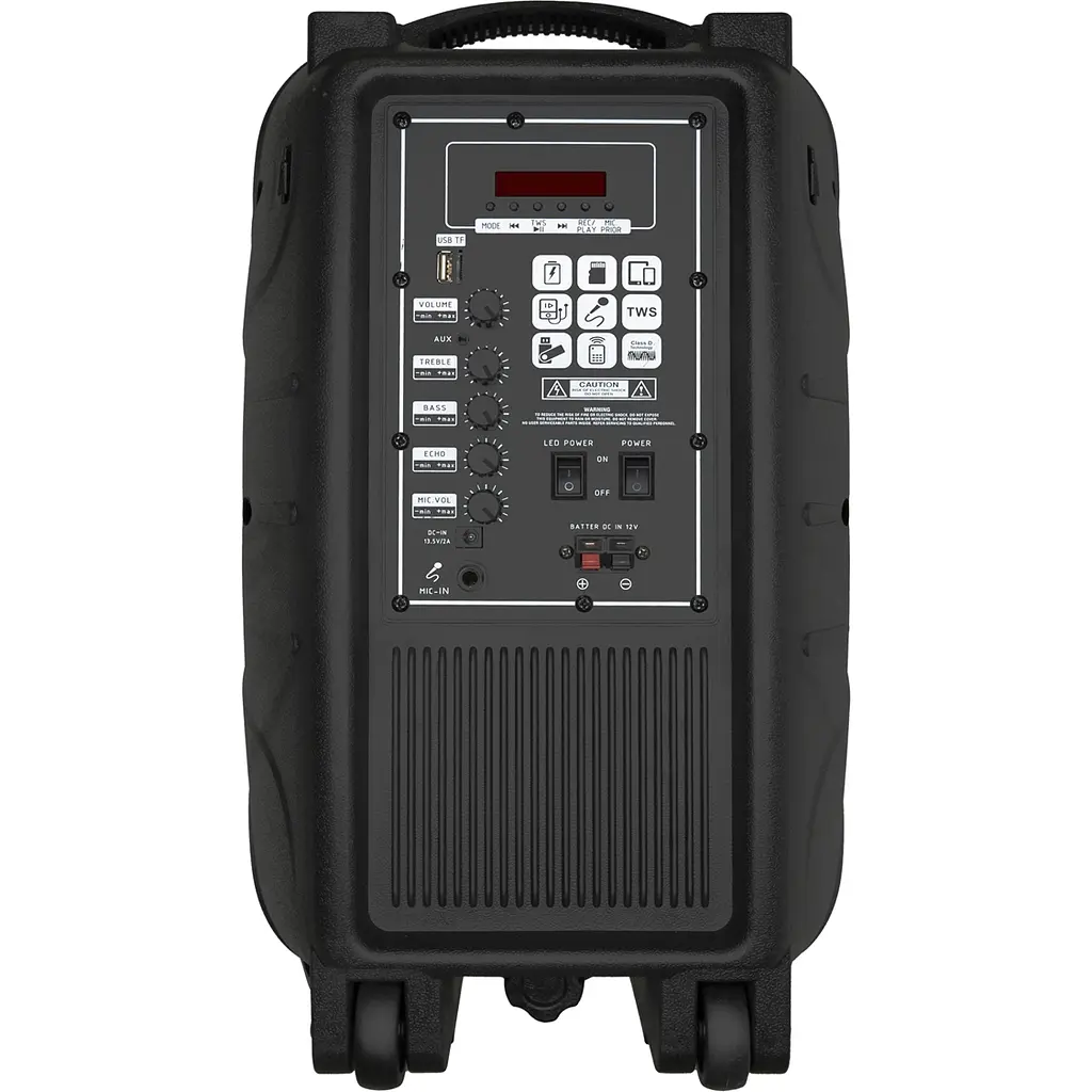 Портативна колонка BIG TORNADO 300W, два радіомікрофони, караоке - фото 3