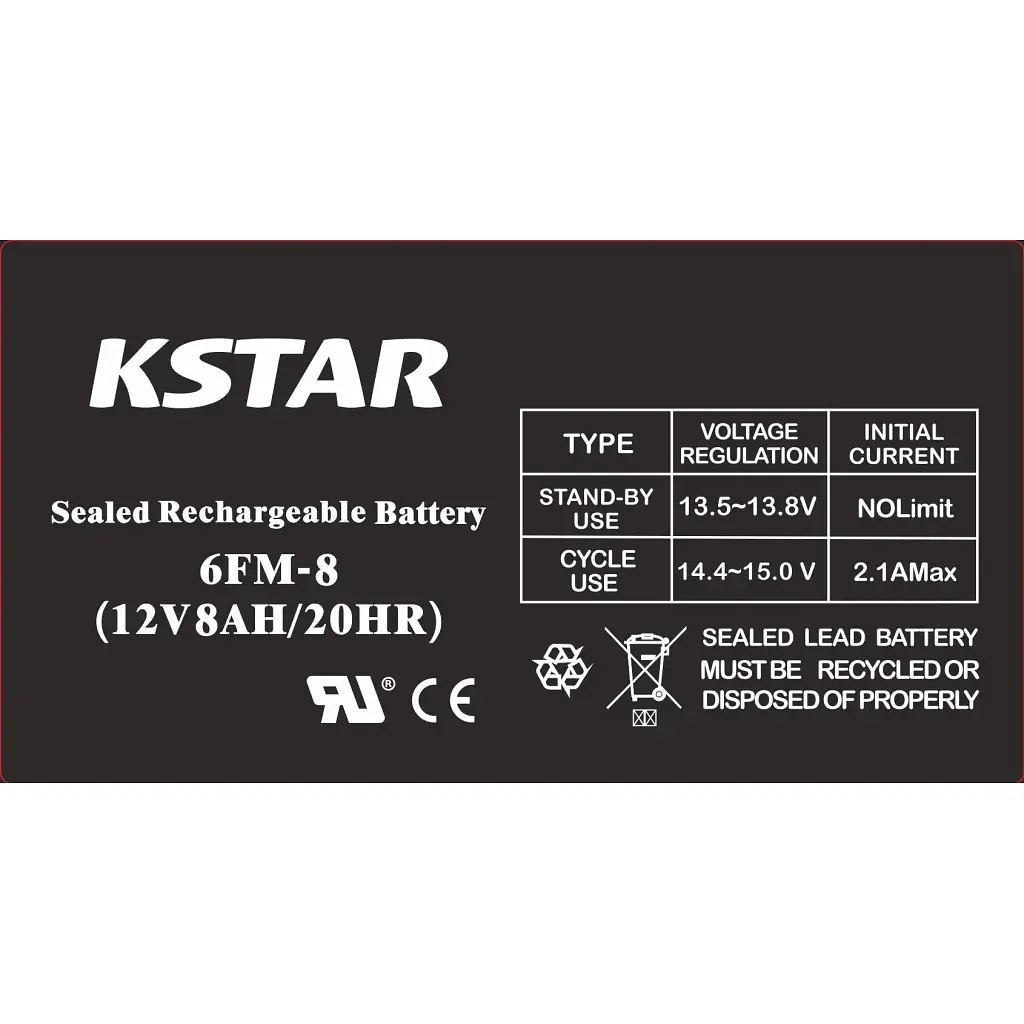 Батарея до ДБЖ Kstar 12V 8Ah (6-FM-8) - фото 2