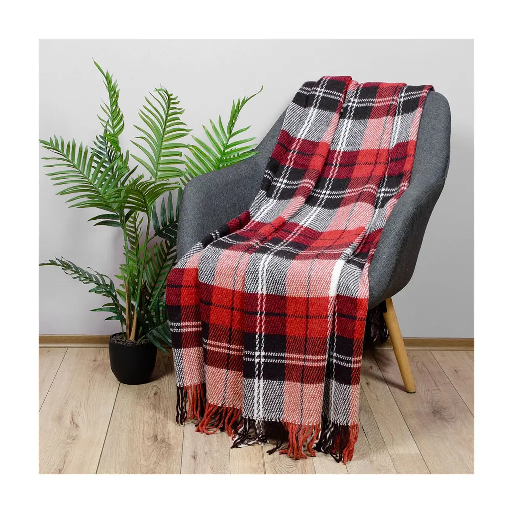 Плед Vladi Ельф Noah 200х220 біло-червоно-антрацитовий (202813) - фото 2