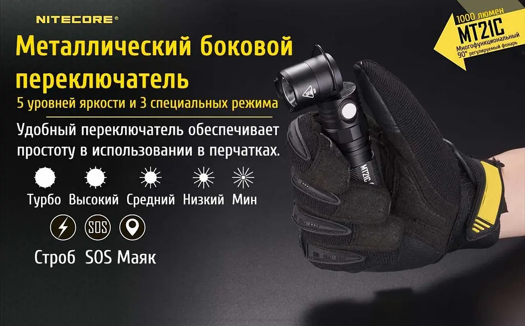 Багатофункціональний ліхтар Nitecore MT21C 1000лм - фото 9
